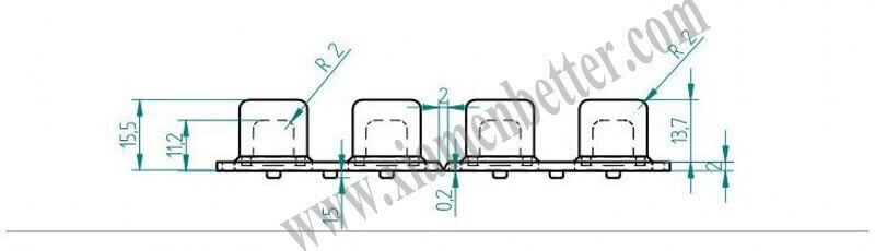 4x4硅胶按键图纸按钮高度