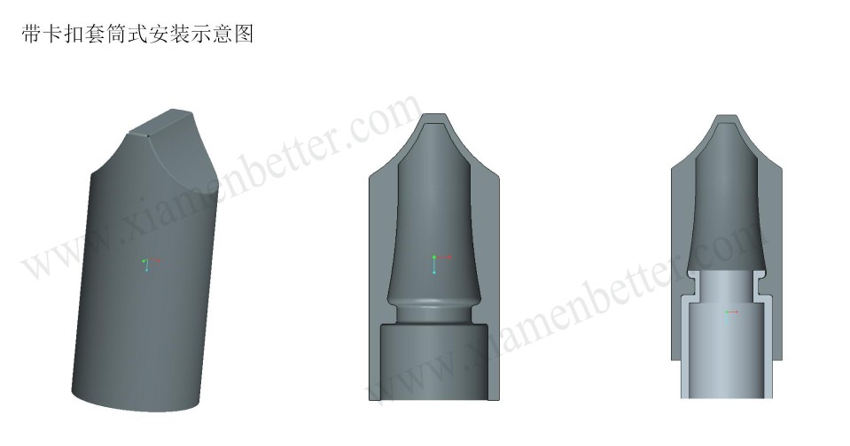 带卡扣套筒式安装示意图